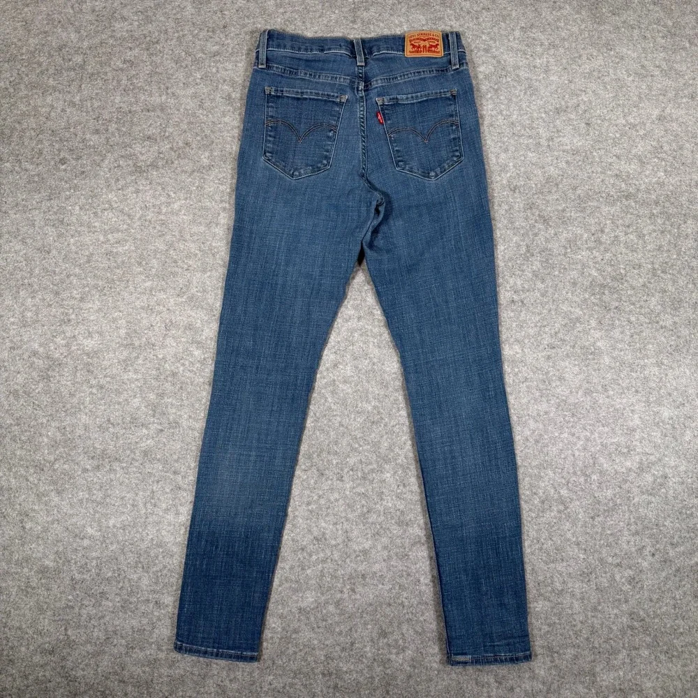 Levis 311 Shaping Skinny Jeans Womens 26 Blue Distressed Denim 19626-0387 L30 - Picture 4 of 11